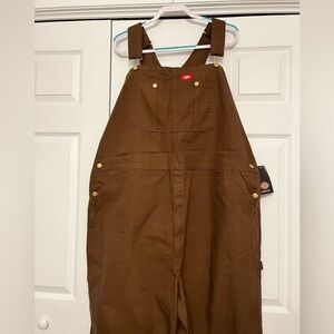 Dickies Brown Duck Bib Multi-Pocket Overalls DB100 New With Tag Men’s 48x30
